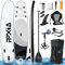 Stand Up Paddling Board mit Sitz, Aufblasbare SUP Board Surfboard Tragkraft bis 200Kg, Paddelboard Surfboard Zubehör für Anfänger Erwachsene Kinder (Schwarz, 320 x 82 x 15 cm)
