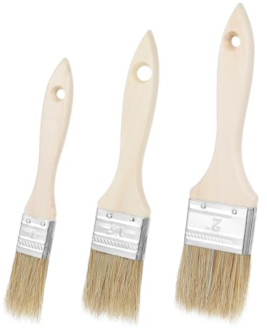3Pcs Natural Bristle Pastry Brush, Pastry Brush Wooden Handle Basting and BBQ Brushes Kitchen Baking Brushes for Cooking, Butter, Oil, Grilling & Baking Easy Clean Durable Kitchen Culinary Utensil