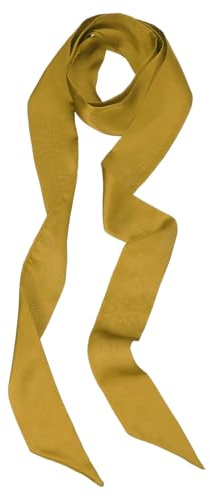 PATIKIL Écharpe Ruban Élégante, Écharpe Fine Unie Pure Longue Foulard En Soie Cravate Ceintures Sash Écharpes Pour Cheveux Bandeau Ruban Cravate Pour Women, Moutarde Jaune