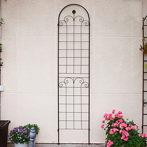 Panneau de clôture de jardin – Treillis noir pour plantes grimpantes, piquets de support de bordure de 220 cm, idéal pour parterres de fleurs et terrasses, bordure durable pour vignes et paysages