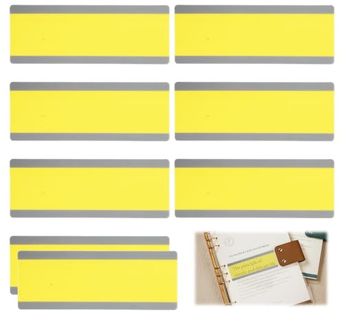 8 PCS Dyslexia Overlays, Guided Reading Strips, Yellow Tracking Highlight Overlay Bookmarks for Classroom & Study, Visual Stress Reduction & Focus Aid for Reading, Teaching Tool for Teachers Students