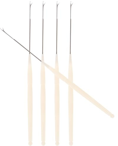 FOMIYES Set 5 Aghi per Perline Lunghi in Plastica Beige Ago per Infilare Perline Fai da Te Portatile Resistente e Facile da Usare per Artigianato e Creazione Gioielli