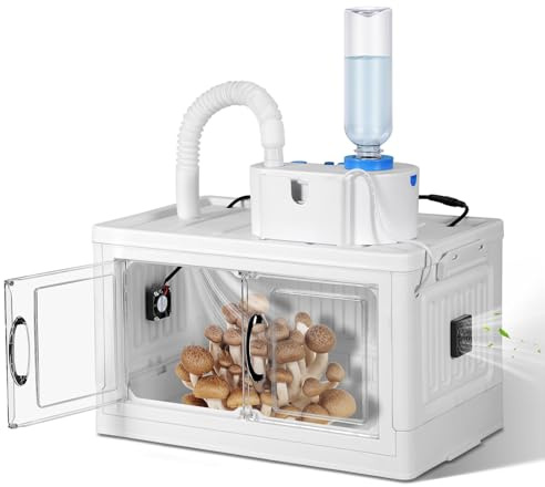MUALROUS Kit de cultivo de hongos, caja de cultivo de hongos con indicador de humedad, kit inteligente de cuidado de hongos, plegable, para esporas de hongos para el cultivo de hongos en interiores