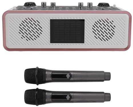 Hamwesh de Micrófono Inalámbrico, Máquina de Karaoke Estéreo de Alta Fidelidad con Kit de Tarjeta de Sonido Profesional y Carga Tipo C, para Teléfono, PC, Canto, Podcast, Transmisión y Grabación en
