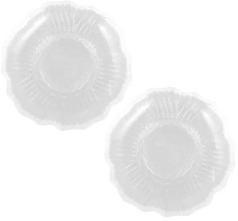 KALLORY 2 Posavasos de Escritorio de Vidrio Transparente para Protección de Superficie y Decoración de Mesa, Platos Pequeños para Tazas de Té en Escena Decorativa Reutilizable