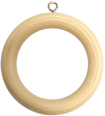 Merriway bh05954 de madera para barra de cortina para barra de cortinas Anillos con tornillos de ojo, de diámetro interno. 45 mm (1,3/4 pulgadas) Outer Dia. 64 mm (2,1/2 pulgadas),pack de 10, BH05956