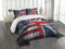 ABAKUHAUS Union Jack Tagesdecke Set, Allianz UK und USA, Set mit Kissenbezügen Waschbar, für Einzelbetten 170 x 220 cm, Weiß Blau
