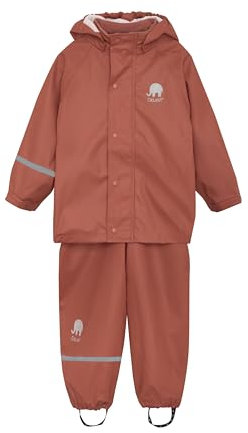 CeLaVi Basic rainwear set - solid PU, Chaqueta para lluvia Unisex adulto, Baked Apple, 110/119 cm /5 Jahre