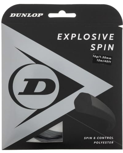 Dunlop Explosive Spin Tennis String 16g/1.30mm, 12m Set, Black