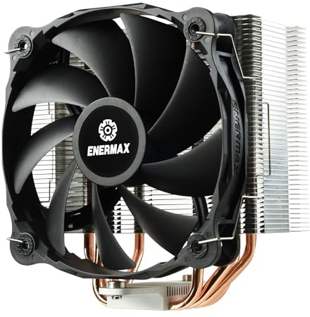 ENERMAX ETS-F40-FS Silent Black CPU-Kühler, TDP 200W+, 140 mm PWM High-Pressure Silent ARGB Lüfter, Heat Pipe Direct Touch, Passend für AMD AM4/AM5 LGA 1700/1200, ETS-F40-FS, Schwarz