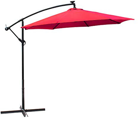 M-TOP Sombrilla Parasol para Jardín Patio Terraza Playa Piscina Reclinable Exterior Sombrilla Portátil Parasol Excéntrico Sombrilla Voladiza con Manivela para Patio Exterior, Grande y Estable