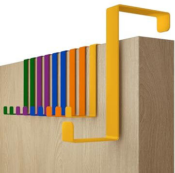 4smile Attaccapanni da Porta – Set da 10 Ganci Colorati (3,6 cm e 4,1 cm), Appendini Versatili per Porte, Türhaken Bunt_41mm