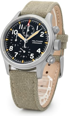 Tactical Frog Militado ML1868 - Cronografo militare da 39 mm, cristallo zaffiro VK61/VK67, orologio al quarzo da uomo C3/BGW9, luminoso, 100 m, impermeabile