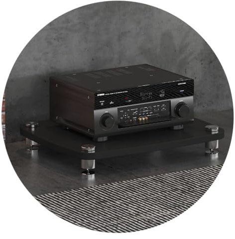 Armadio Audio HiFi A 1/2/3/4 Strati Supporto HiFi for Giradischi Supporto in MDF Rack Audio con Piedini Ammortizzanti Armadio for Apparecchiature for Ripiano for Amplificatore di Potenza (Color : Bla