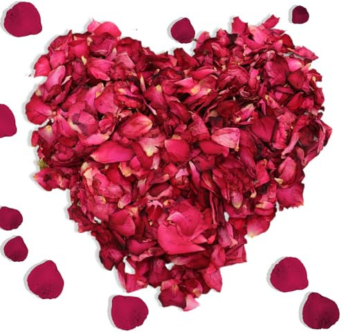 SPOKKI 120g Pétales de Rose Naturels Pour Mariage - Confettis et Pétales Séchées, Petales Rose Mariage Naturelles Décoration Fête