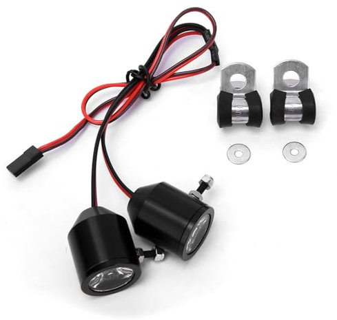 Segrehy 3W Spotlights Searchlights Spare Part Replacement Accessory for RC Car Model, High Brightness Aluminum Alloy Housing, 3W LED Light with Stable Voltage Module, 5 7V Receiver