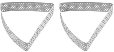 sourcing map 2 anillos perforados para tartas de acero inoxidable de 3.15 pulgadas en forma de abanico, anillo de tartaleta antiadherente para pulir pasteles, mousse, anillo de postre grueso,