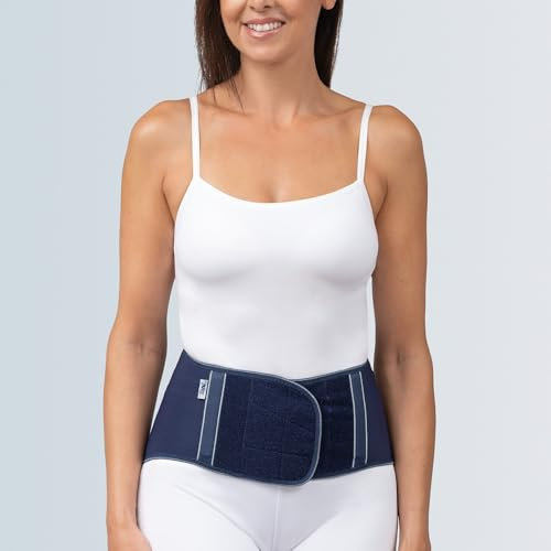 FGP Fascia Lombare Ortopedica ALLEVIA, Supporto Schiena, Taglia L, 89-103 cm, Blu Navy