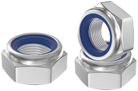 GUEEYUAW 100 Piezas Tuercas Hexagonales M5, Acero Inoxidable 304 A2 V2A DIN 985 Tuercas Autoblocantes