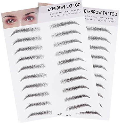 LOLIPPYY 2 pezzi Adesivi Sopracciglia Imitazione Capelli Kit Stencil Modellatore Sopracciglia per Uomo e Donna Facili da Usare Effetto Naturale e Duraturo per Chiare