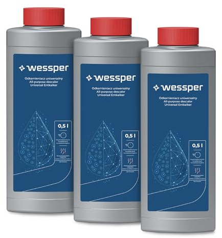 Wessper 3x Entkalker für Kaffeevollautomaten 0,5L Universal Flüssigentkalker für Kaffeemaschinen, Wasserkocher & Bügeleisen –Entkalkungsflüssigkeit gegen Kalk