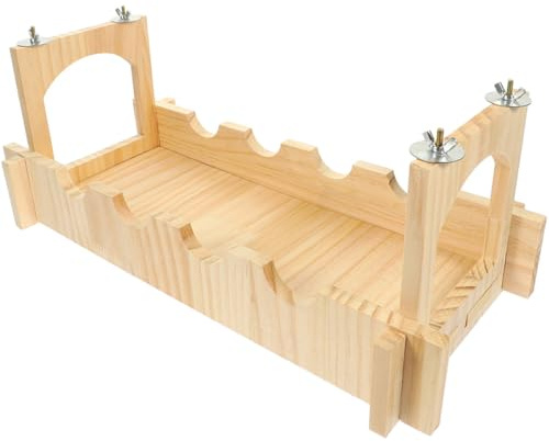 Kisangel Ponte Sospeso in Legno per Piccoli Animali, Ponte Arrampicata e Nascondiglio per Criceti, Cincillà e Roditori, Set Leggero e Compatto per Gabbia, Giocattolo Interattivo per