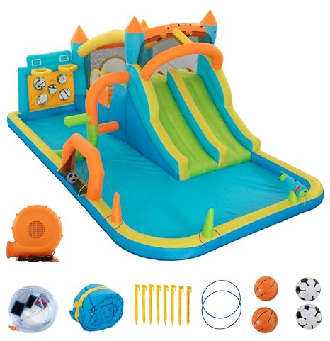UEV Grande Castello Gonfiabile con Doppio-Scivolo, 515 x 320 x 216 cm