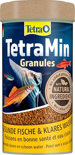 TetraMin Granules - alimento en forma de gránulos para todos los peces ornamentales , mezcla equilibrada para peces sanos y agua clara, lata de 500 ml