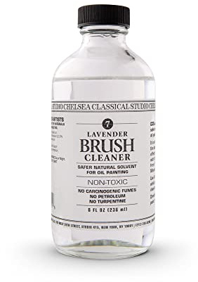 Chelsea Classical Studio Lavender Essence Brush Cleaner for Making Paintbrush Hair Subtle Maintaining Maximum Working Quality - [8 oz. Bottle]