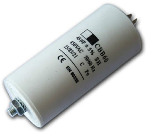Spares2go Start Run Motor Capacitors for LG Appliances Microfarad 45UF (Spade Connector/Tags)