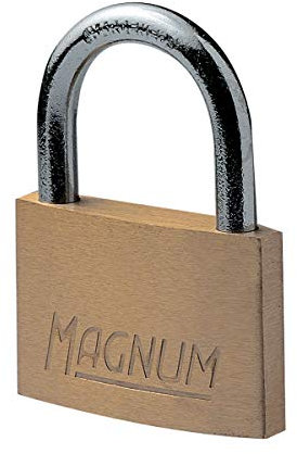Master Lock CAD20 Magnum Klein Vorhängeschloss aus Massivmessing mit Schlüssel, Gold, 3,4 x 2 x 0,8 cm
