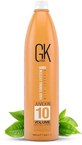 Global Keratin GK HAIR Professional Hair Creme 10 Volume Developer 1000ml for Hair Coloring Bleach - High-Performance Long Lasting Semi-Permanent Hair Color Toner Dye
