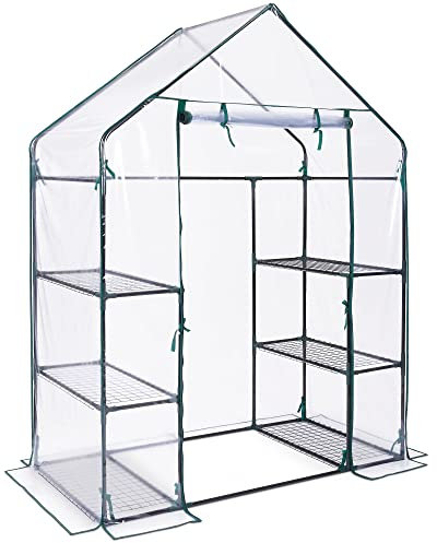 VonHaus Weatherproof Greenhouse Cover Replacement – Spare Plastic PVC Cover for Walk In Green House, Plant/Grow Houses, Various Greenhouse Frames (H195 x L143 x D73cm)