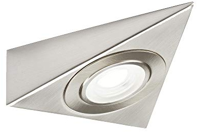 Knightsbridge 230V LED Triangular Under Cabinet Light - Brushed Chrome 4000K