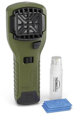 Thermacell MR300 Mosquito and Midge Protector Includes 3 x 4hr Mats and 1 x 12hr Cartridge Easy to Use, Highly Effective DEET-Free No Spray 20 sq m Zone of Protection - Green