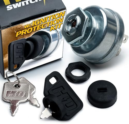 HD Switch OEM Upgrade Starter Ignition Key Switch fits Scag 48798 Turf Tiger & More - Ultimate Dual Dust Protection System Upgrade - w/ 2 Keys & Free Carabiner