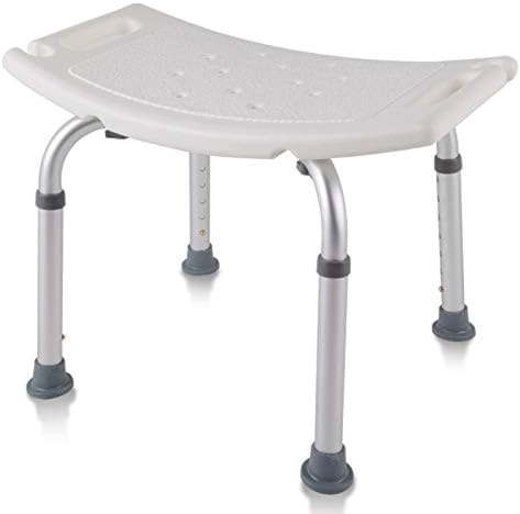 Aufun Duschpall Hygienpall 38–53 cm justerbar höjd badrumssäte halkfri badsits av aluminium och plast för ålder, gravida, max. användarvikt 135 kg