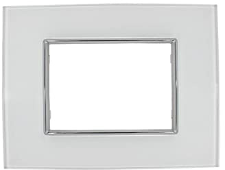 puntoluceled Placca Cristal Vetro Lucido Compatibile con BTicino Axolute 3 Moduli | Bianco | 503 504 506 (3 POSTI)