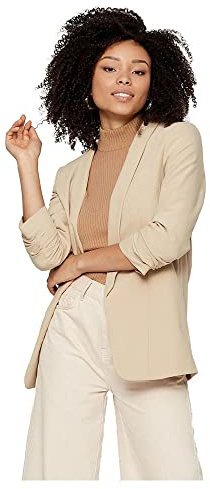 PIECES Damen Pcboss Noos 3/4 Blazer, White Pepper,XL