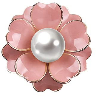 JJWNMLL Broche de aleación de esmalte de perlas artificiales de flores para mujer con ramillete accesorios de ropa elegante y popular duradero (rosado)