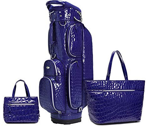 Golf Sunday Club Bag 3 Stück Damen Golf Cart Bag Golf Stand Bag PU Lightweight Golf Carry Bag Damen Golf Travel Organizer mit Handtaschen (Color : Blue, Size : 39x23x129cn)