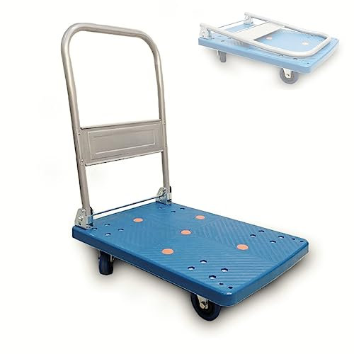Carro portaequipajes Plegable Carro de Plataforma con Ruedas giratorias, Carga máxima 250 kg, Plataforma de Transporte