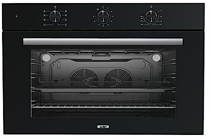 Samet, Forno da Incasso Ventilato 90 cm Apollo Nero, Maxi Forno Multifunzione 100 Litri Classe A, con Doppia Ventola, Doppia Lampada e Timer Meccanico, 89,5x57x59,5 cm