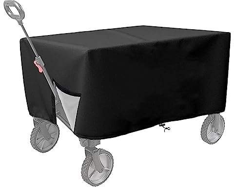 Bollerwagen Abdeckung,Outdoor Faltbare Wagon-Abdeckung,420D Oxford-Tuch Schutzhülle, wasserdichte Gartenwagen-Abdeckung, strapazierfähige, staubdichte Abdeckung für zusammenklappbare Wagenwagen