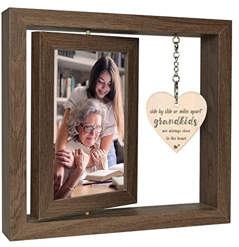 EYITUPC Side by Side or Miles Apart Grandkids are Always Close to the Heart Photo Frame Grandma Grandad Picture Frame Birthday Grandparents Day Gifts (Dis Two 15x10 cm)