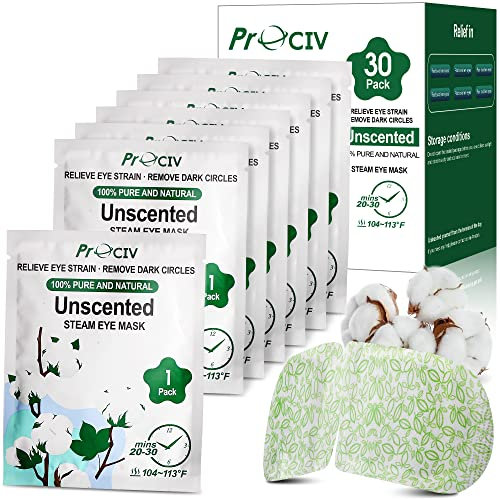 30 Packungen Wärmende Augenmaske Dampf Augenmaske für Augenmüdigkeit geschwollene Augenringe Heißschlaf Augenmaske Einweg Feuchte Heizkompresse Pads zum Schlafen