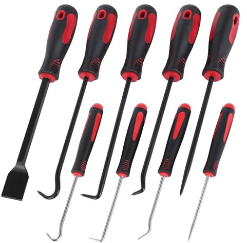 WiMas 9 in 1 Pick und Haken Set Öldichtung Dichtung Puller Precision Scraper Removal Hook für Auto Öldichtung O-Ring Dichtung Dichtung Auto Hand Repair Kit