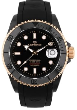 Lorenz - Orologio Uomo Sportivo - Doppia Iniezione Special Edition - Orologio Automatico Subaqueo 030197BK con Cinturino in Resina