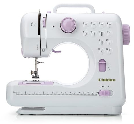 Mini Sewing Machine for Beginner by Phildim - Small Electric Sewing Machines with 2 Speed 12 Built-in Stitch Patterns PD-054-UK-A32