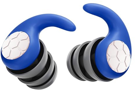Waterproof Swimming Ear Plugs for Kids, A Pairs of Soft Silicone Swim Earplugs, Noise Reduction, Reusable Ear Protection for Children(4-12 Years Old) Ideal for Surfing,Diving,Showering (Blue, Small)